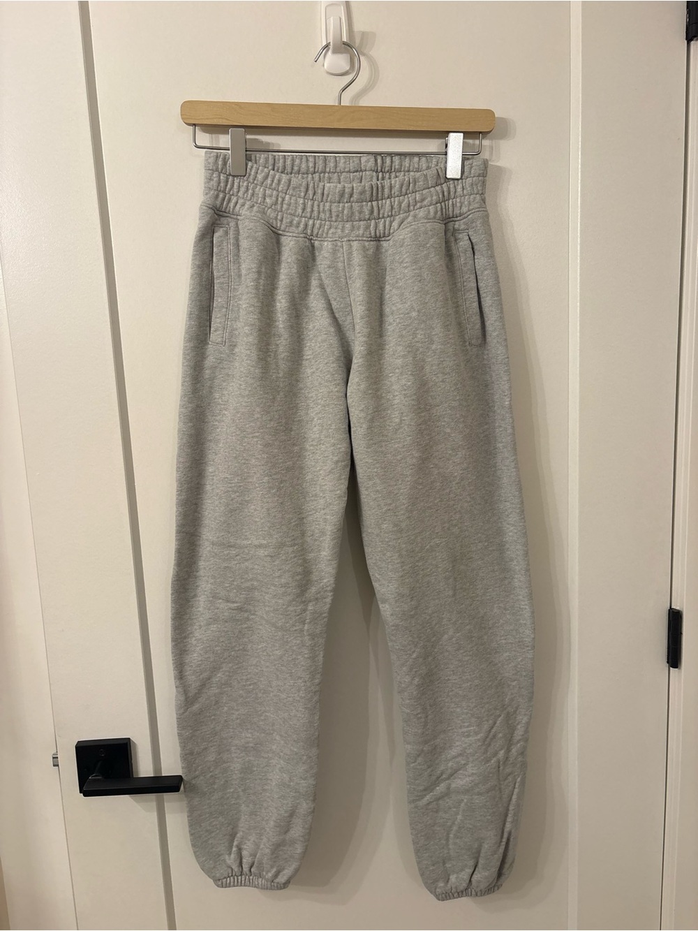 Women's Gray Cozy Jogger Pants - Elastic Waist & Cuffed Ankles